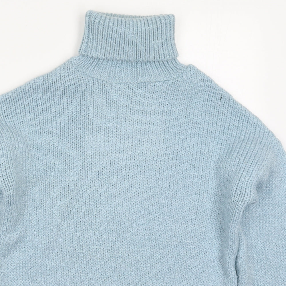 Primark Womens Blue Roll Neck  Acrylic Pullover Jumper Size 4