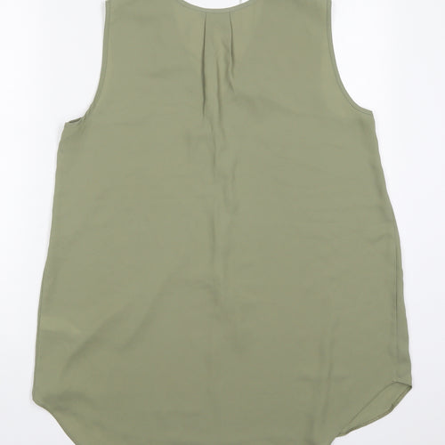 F&F Womens Green  Polyester Basic Tank Size 12 V-Neck