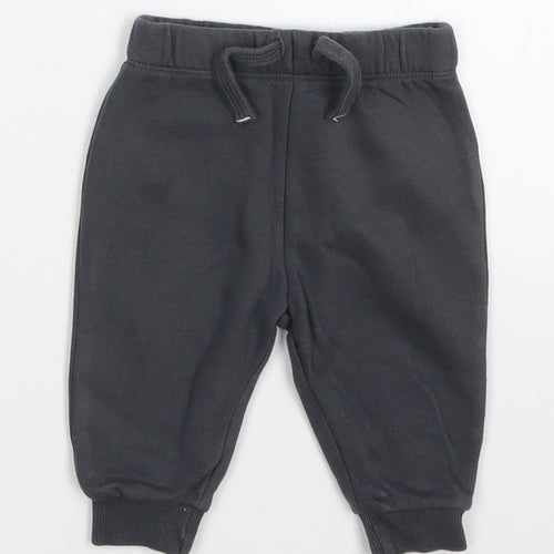 Tesco Boys Grey  Cotton Sweatpants Trousers Size 3-6 Months  Drawstring