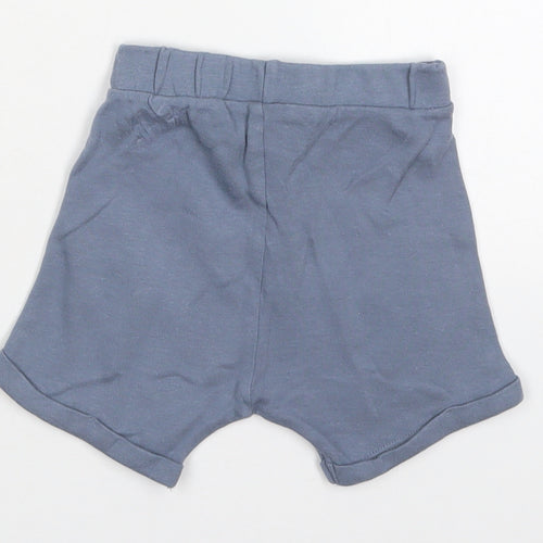 George Boys Blue  Cotton Cropped Trousers Size 6-9 Months  Drawstring - Sweat Shorts