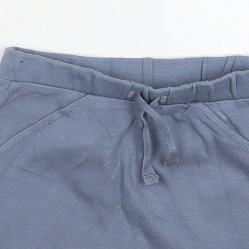 George Boys Blue  Cotton Cropped Trousers Size 6-9 Months  Drawstring - Sweat Shorts