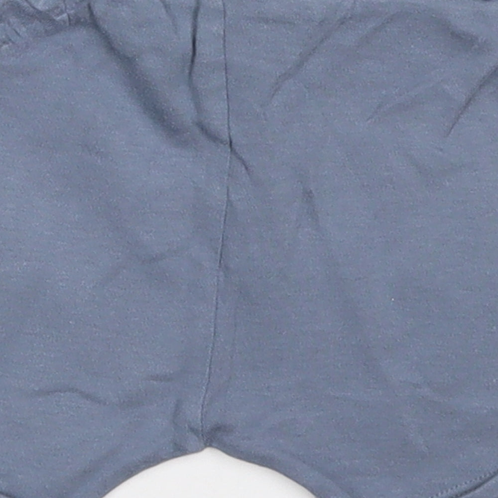 George Boys Blue  Cotton Cropped Trousers Size 6-9 Months  Drawstring - Sweat Shorts