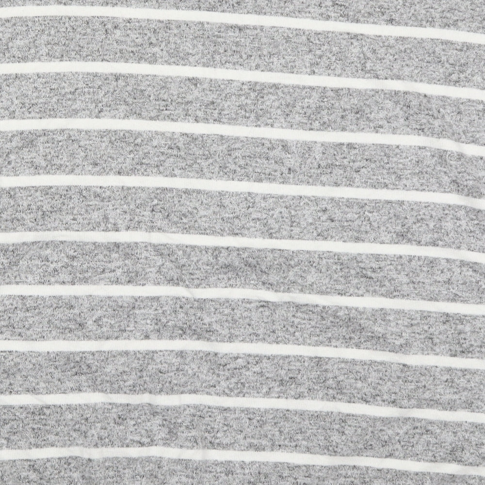 Marks and Spencer Womens Grey Striped Viscose Top Pyjama Top Size 20