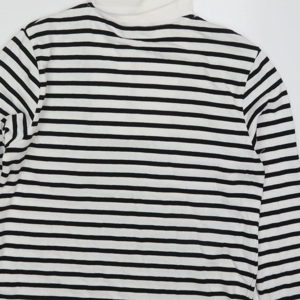 Dunnes Womens White Striped Cotton Pullover Sweatshirt Size S  Pullover - Black and White