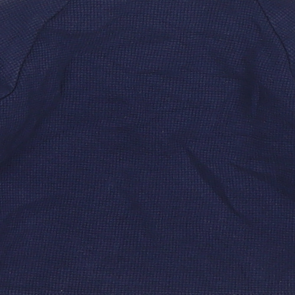 Marks and Spencer Boys Blue  Cotton Basic T-Shirt Size 3-6 Months Crew Neck Button