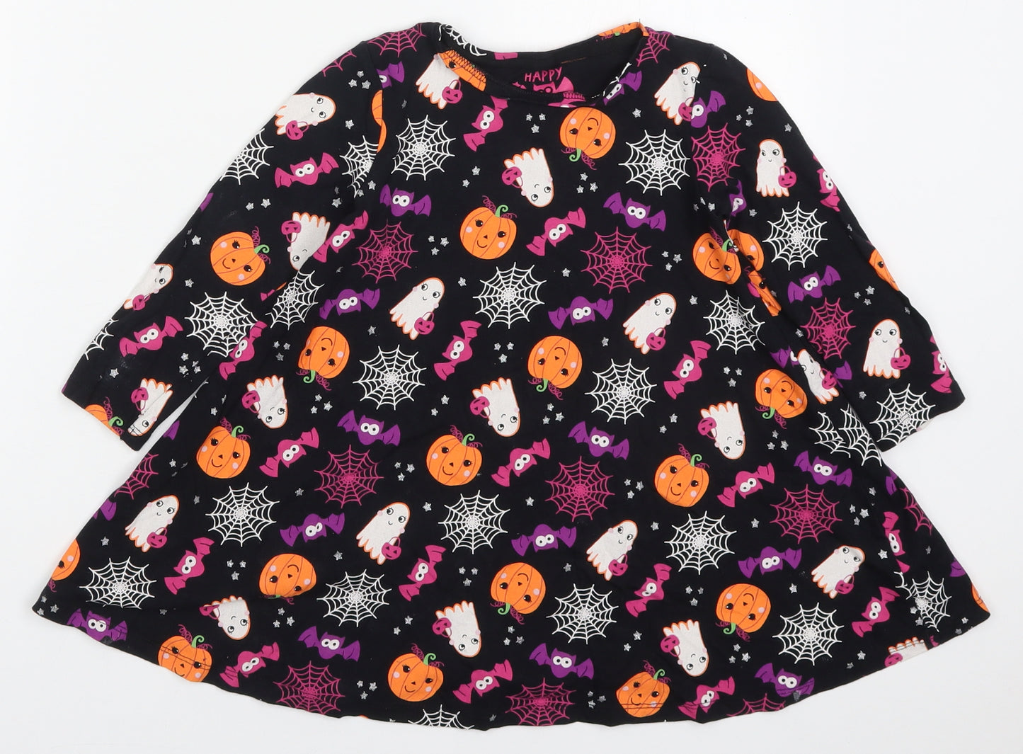 F&F Girls Multicoloured  Cotton A-Line  Size 3-4 Years  Crew Neck Pullover - Halloween Prints
