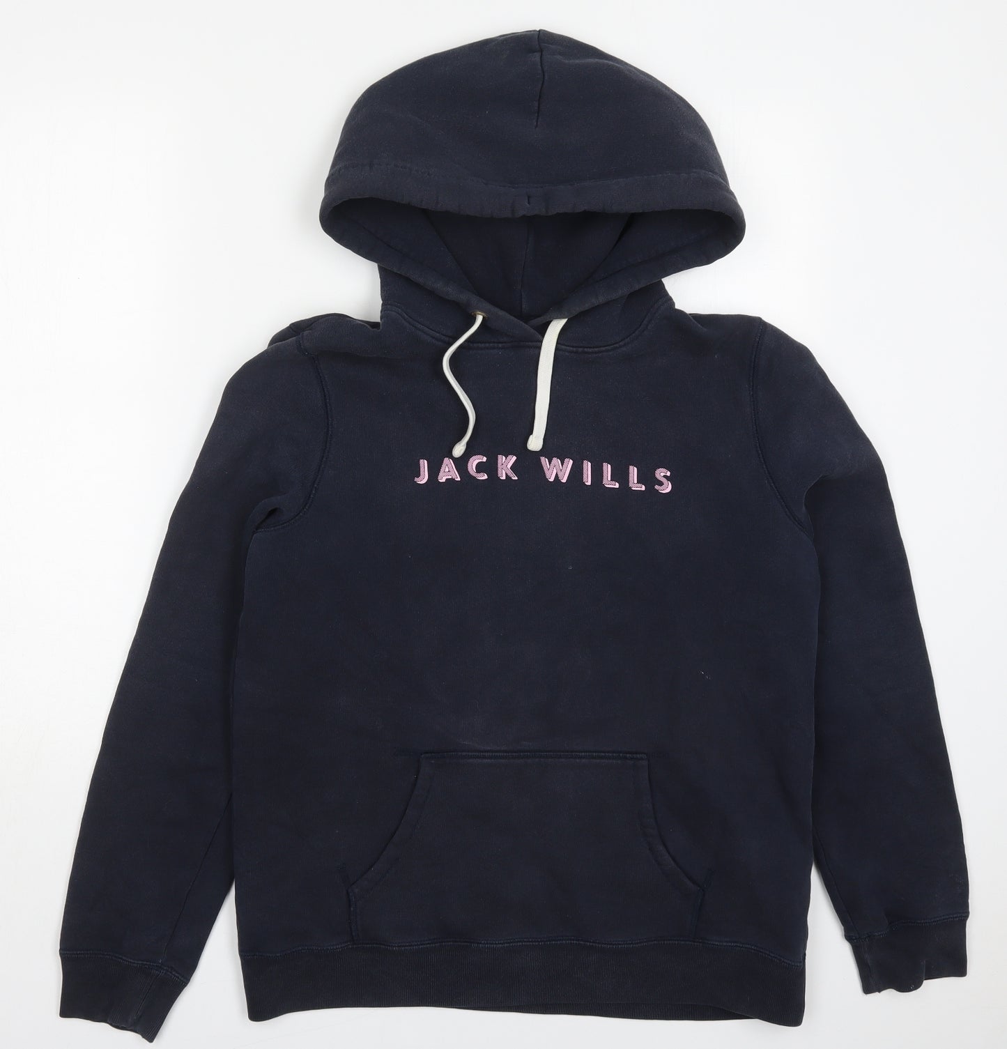 Jack Wills Womens Blue  Cotton Pullover Hoodie Size 14  Pullover