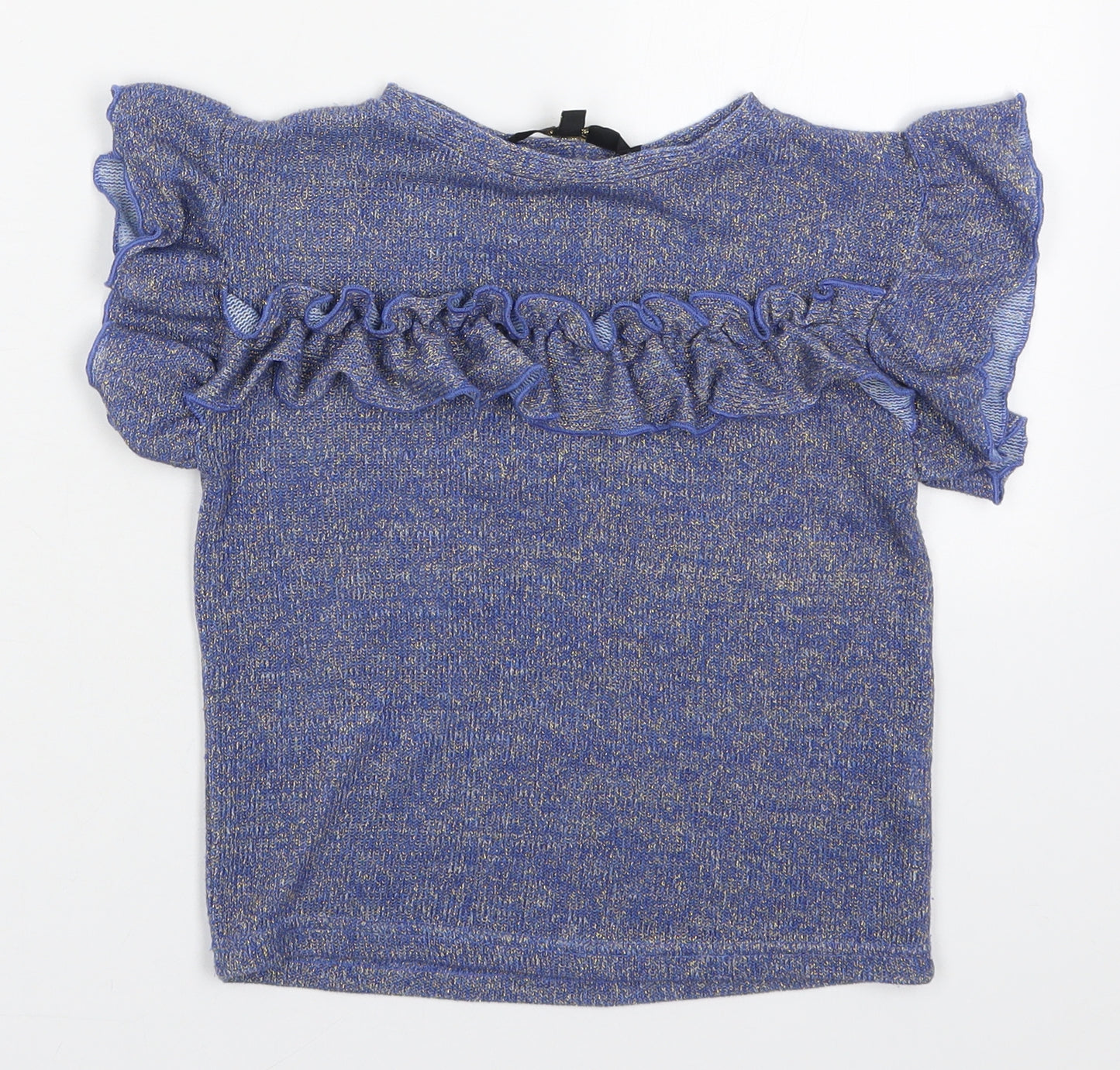 Cosmic Kids Girls Blue  Polyester Basic T-Shirt Size 8 Years Round Neck Pullover