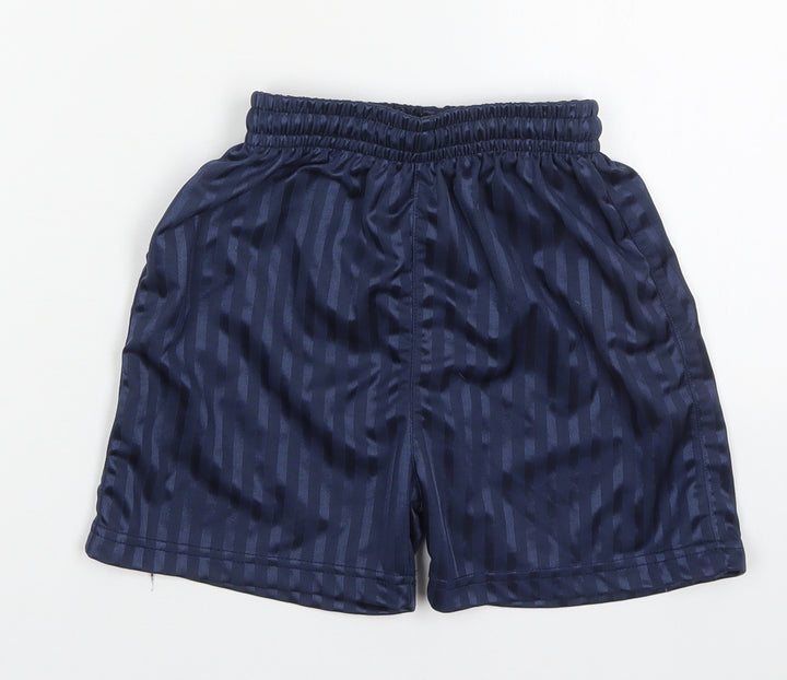 Top Sport Boys Blue Striped Polyester Sweat Shorts Size 7-8 Years Regular Drawstring