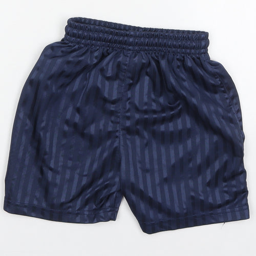 Top Sport Boys Blue Striped Polyester Sweat Shorts Size 7-8 Years  Regular Drawstring