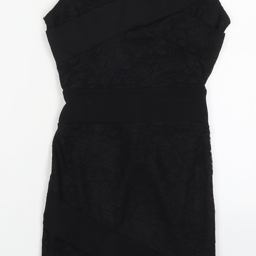 Nikka Womens Black  Polyester Mini  Size 8  Boat Neck Zip