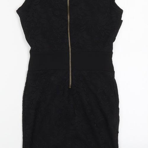 Nikka Womens Black  Polyester Mini  Size 8  Boat Neck Zip