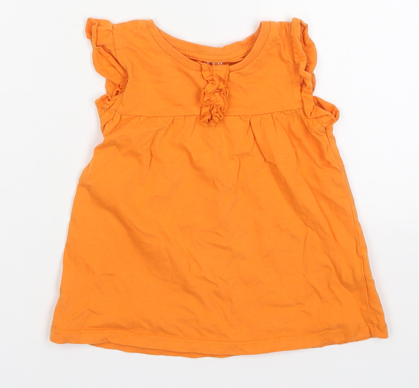 Nutmeg Girls Orange  Cotton Basic T-Shirt Size 3-4 Years Crew Neck Pullover
