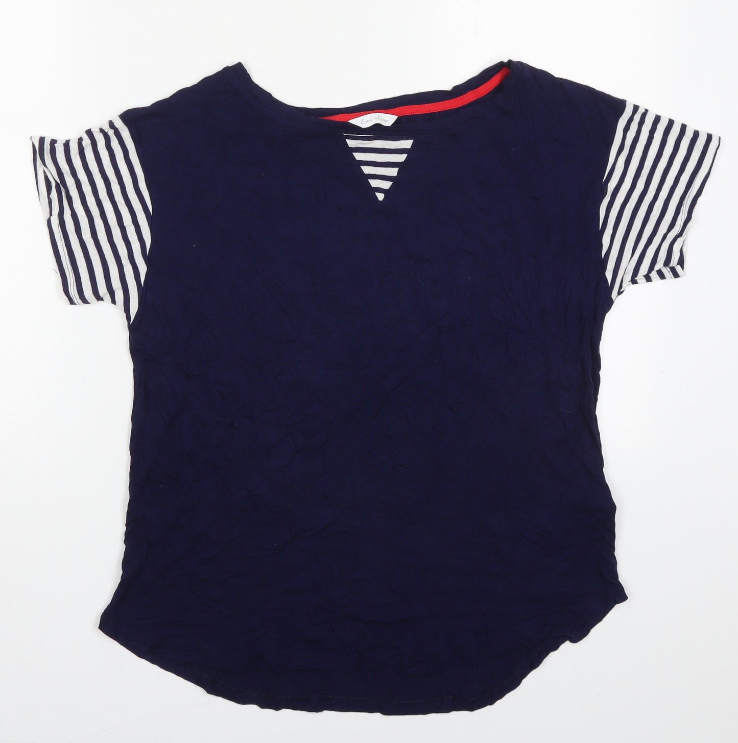 Marks and Spencer Womens Blue Striped Viscose Top Pyjama Top Size 12