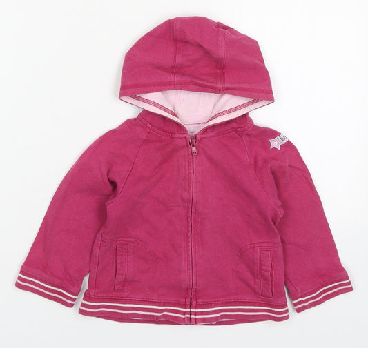Front view of George girls’ pink jacket, size 12-18, months zip - a1 girls team