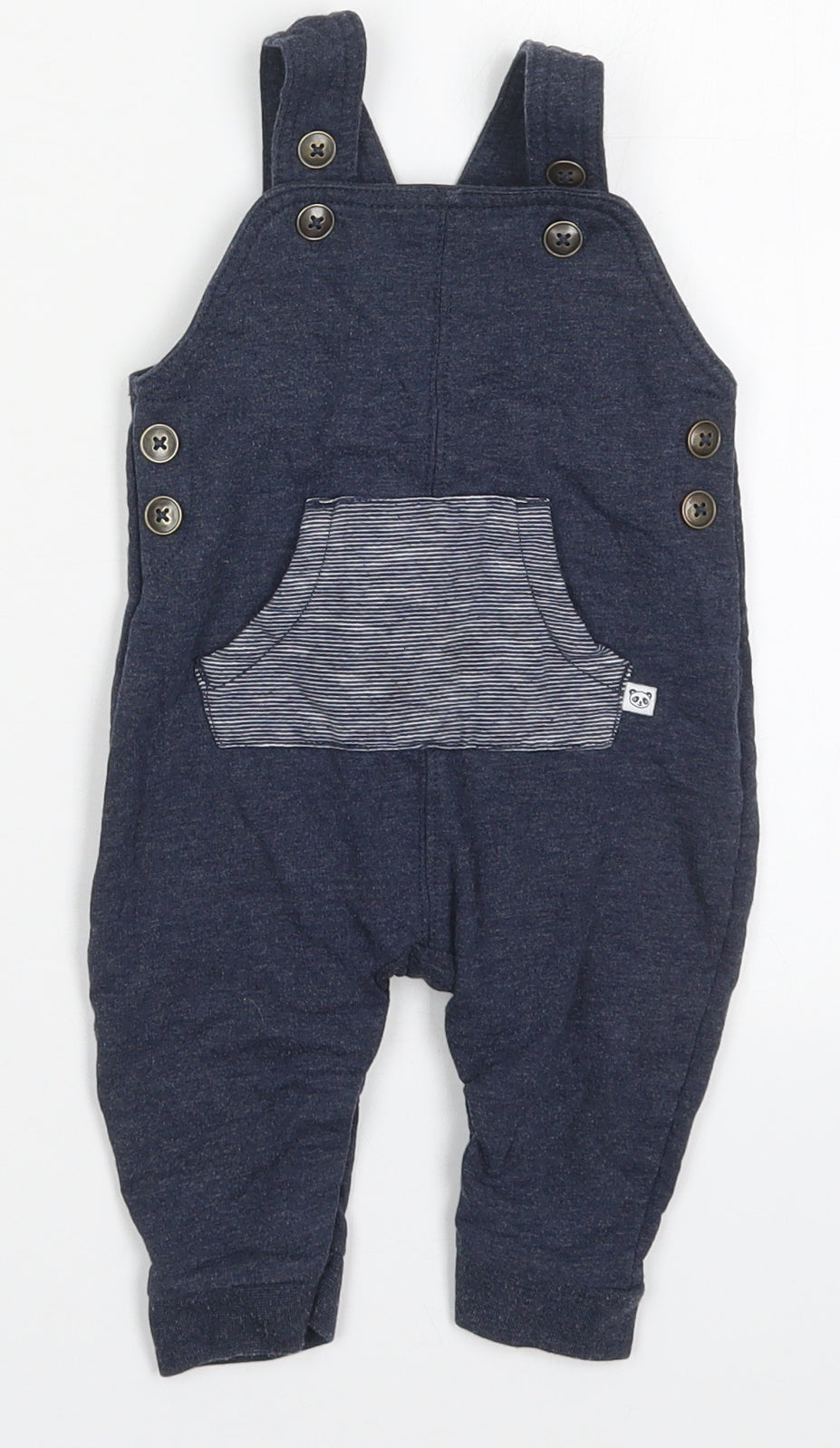 George Boys Blue Striped Cotton Dungaree One-Piece Size 3-6 Months  Button