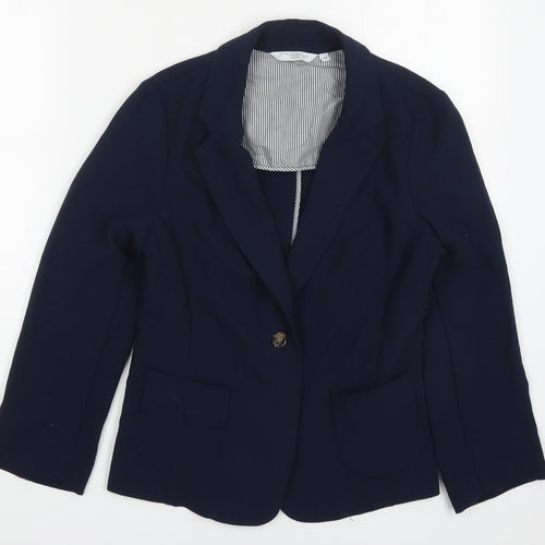 New Look Womens Blue  Polyester Jacket Blazer Size 10