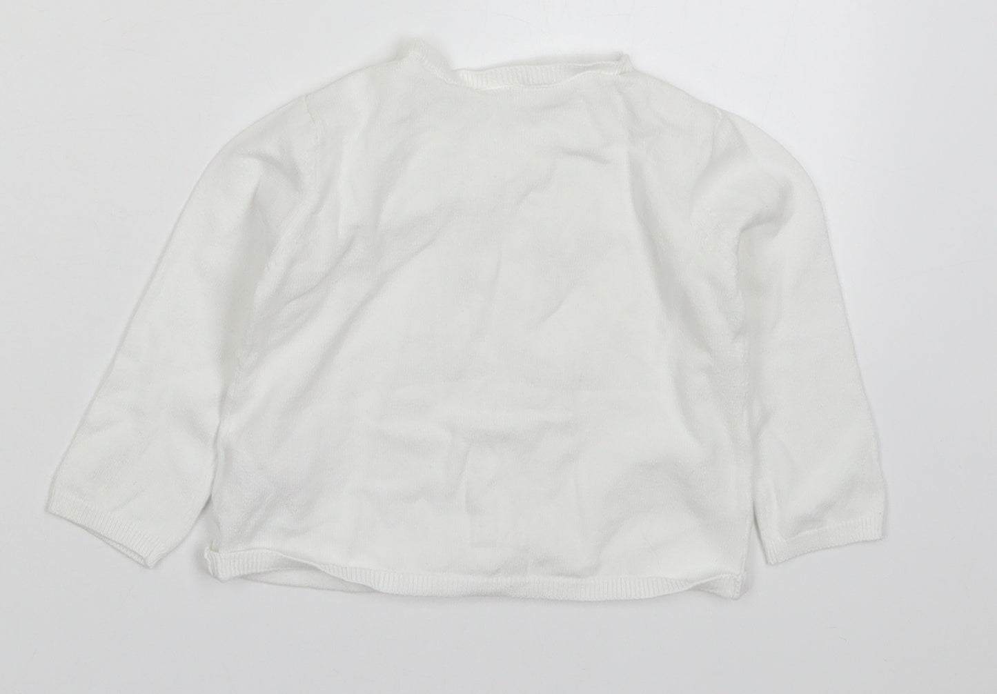 F&F Girls White  Cotton Cardigan Jumper Size 9-12 Months  Button
