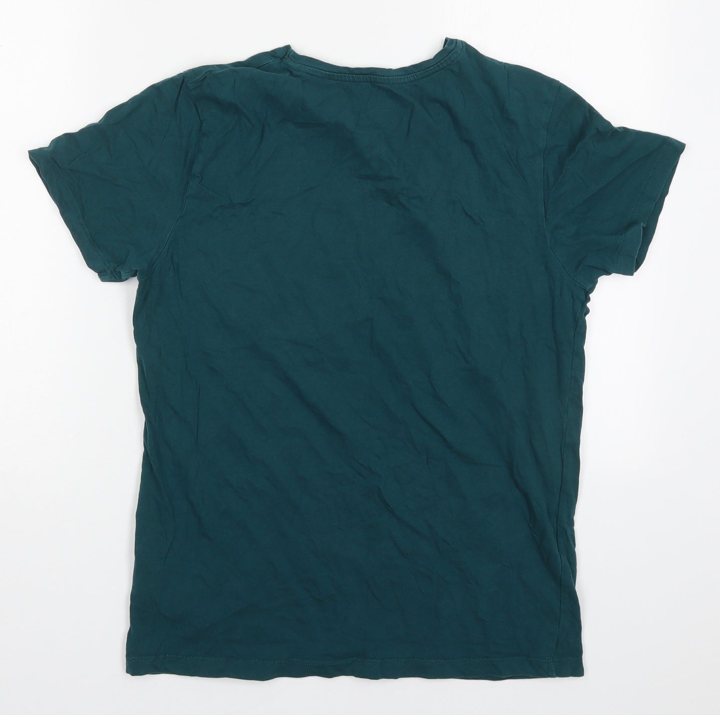 JACK & JONES Mens Green  Cotton  T-Shirt Size M Crew Neck  - Core