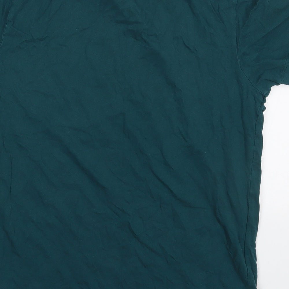 JACK & JONES Mens Green  Cotton  T-Shirt Size M Crew Neck  - Core