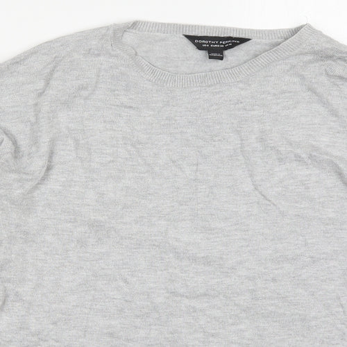 Dorothy Perkins Womens Grey Round Neck  Viscose Pullover Jumper Size 10