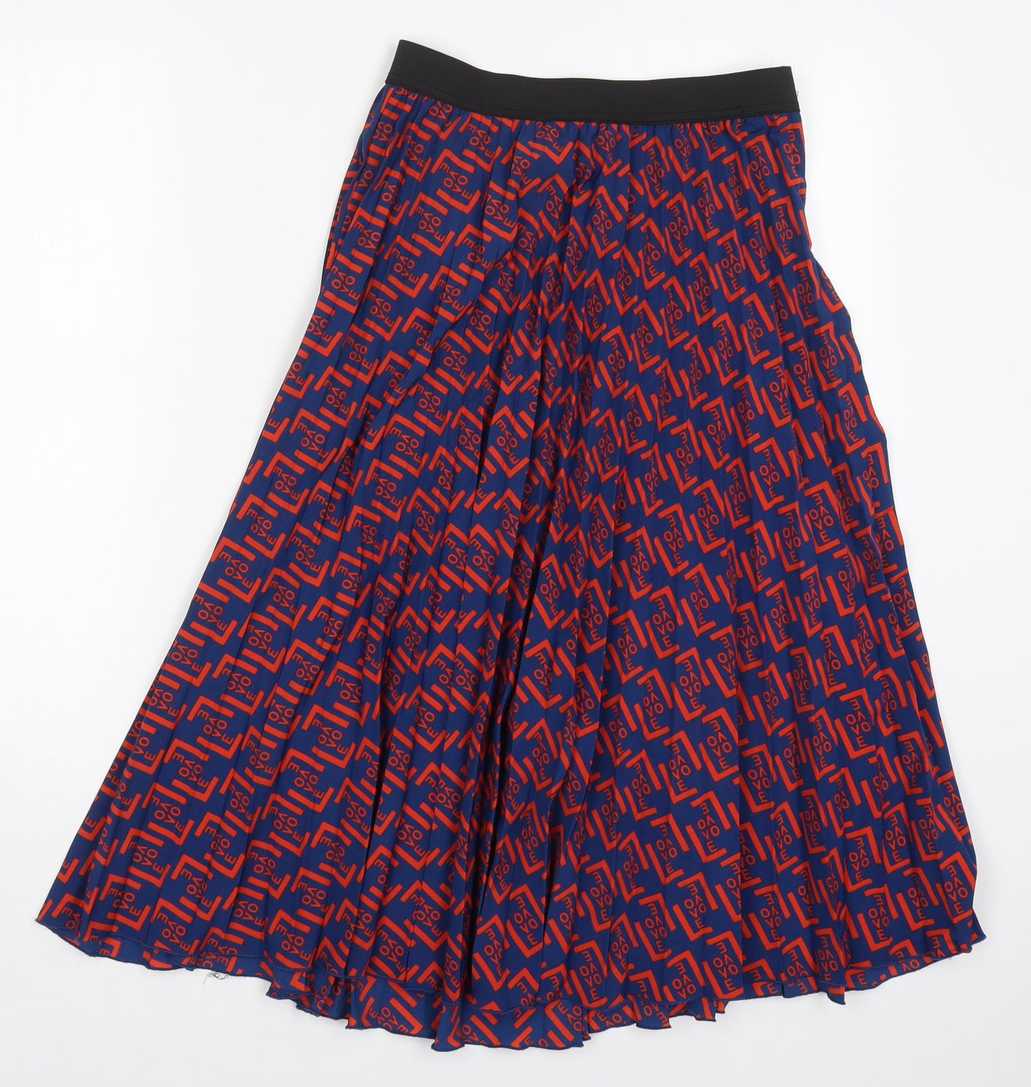 Primark Womens Red  Polyester Pleated Skirt Size 10    - Blue Love