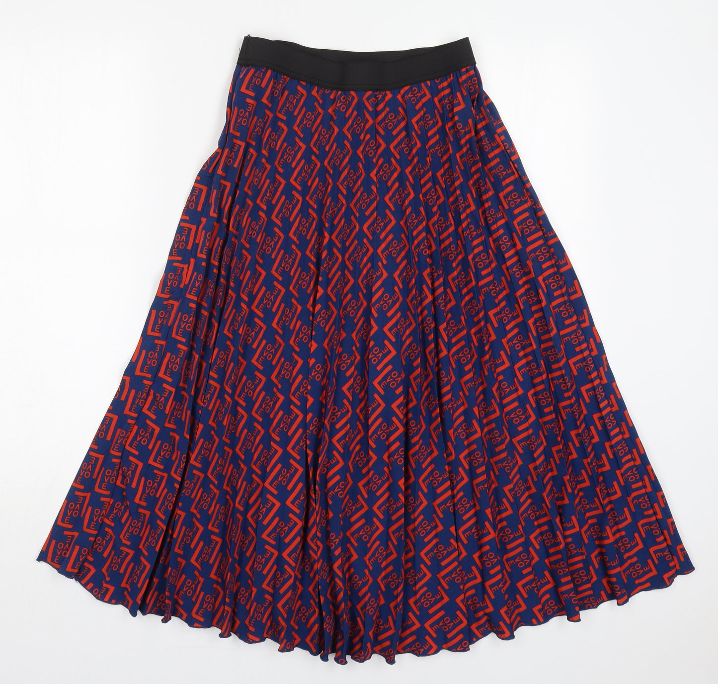 Primark Womens Red  Polyester Pleated Skirt Size 10    - Blue Love