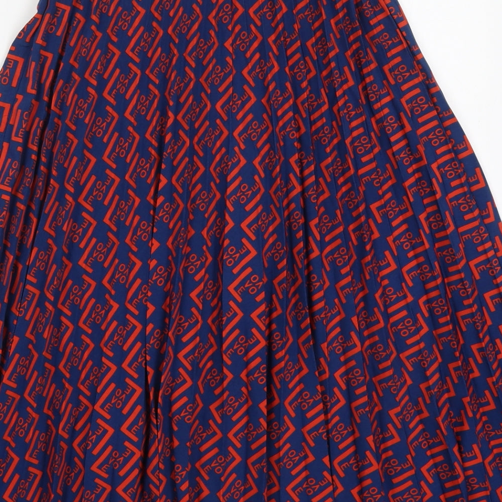 Primark Womens Red  Polyester Pleated Skirt Size 10    - Blue Love