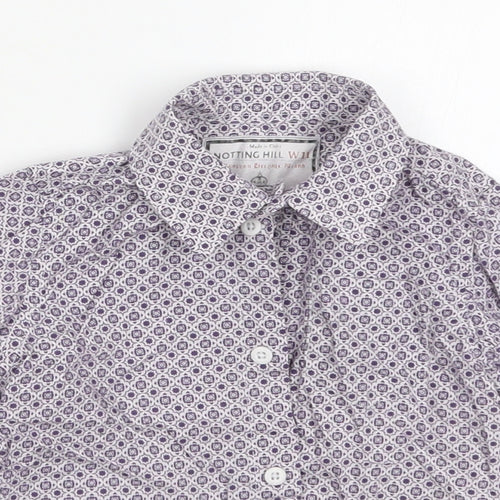 Notting Hill Boys Purple Geometric Cotton Basic Button-Up Size 12-18 Months Collared Button