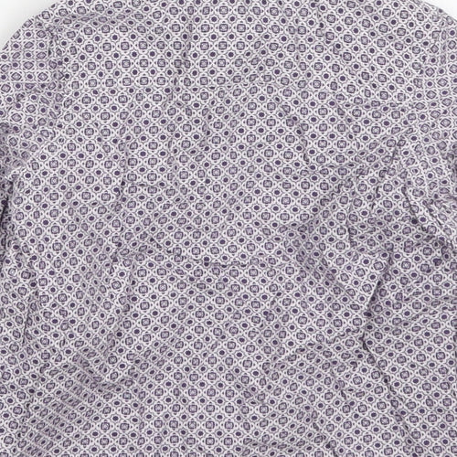 Notting Hill Boys Purple Geometric Cotton Basic Button-Up Size 12-18 Months Collared Button