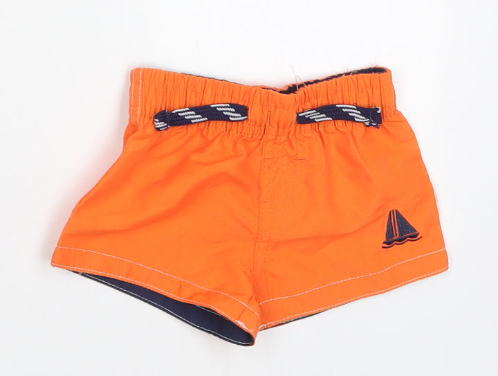 Primark Boys Orange  Polyester Cropped Trousers Size 0-3 Months  Drawstring - Swim Shorts