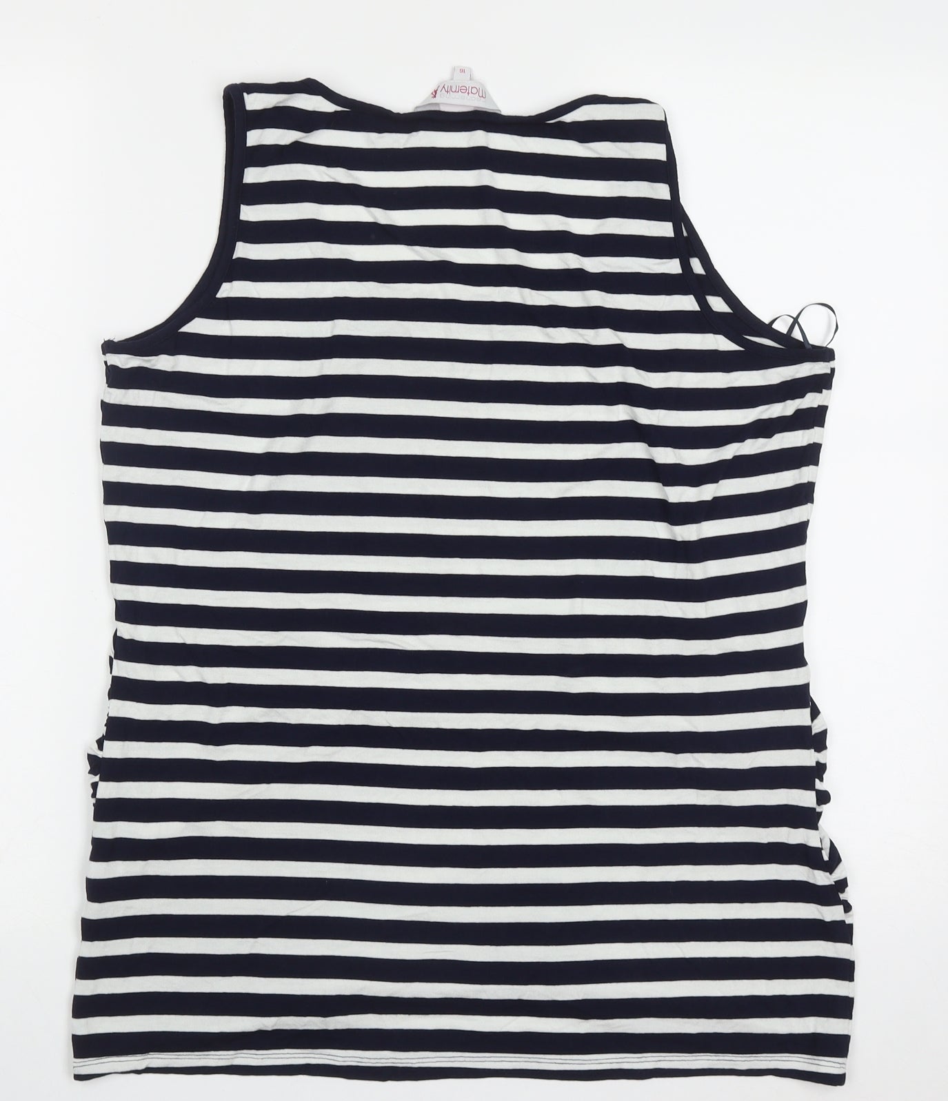 Red Herring Womens Blue Striped Viscose Basic Tank Size 16 Scoop Neck