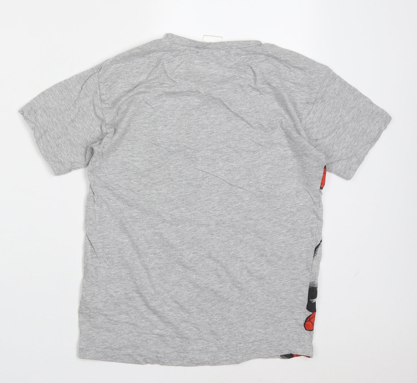 Preworn Boys Grey  Cotton Basic T-Shirt Size 10-11 Years Crew Neck Pullover - Marvel