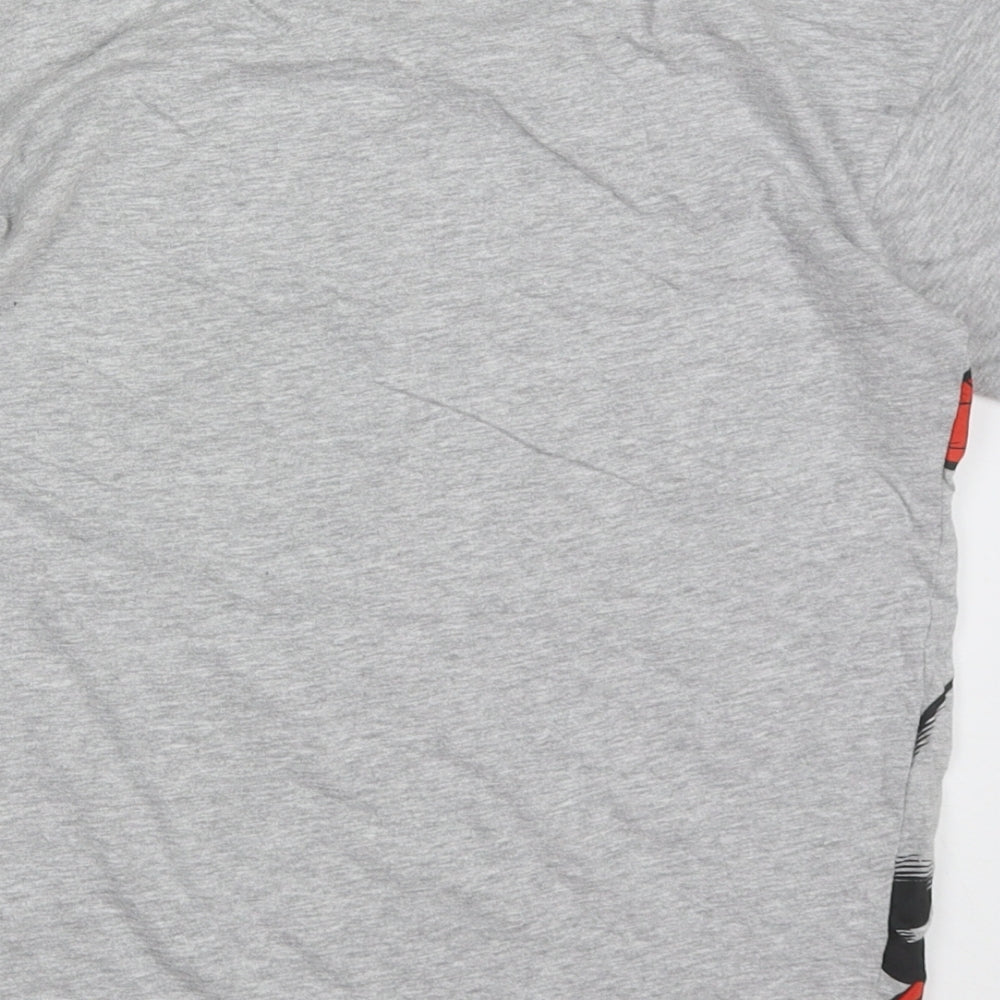 Preworn Boys Grey  Cotton Basic T-Shirt Size 10-11 Years Crew Neck Pullover - Marvel