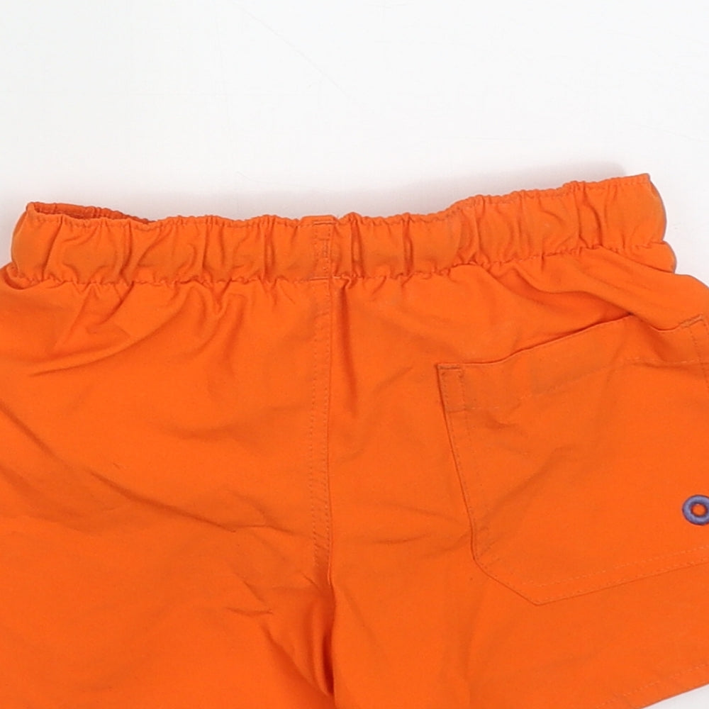 DECATHLON Boys Orange  Polyester Sweat Shorts Size 4 Years  Regular Tie - surfs on