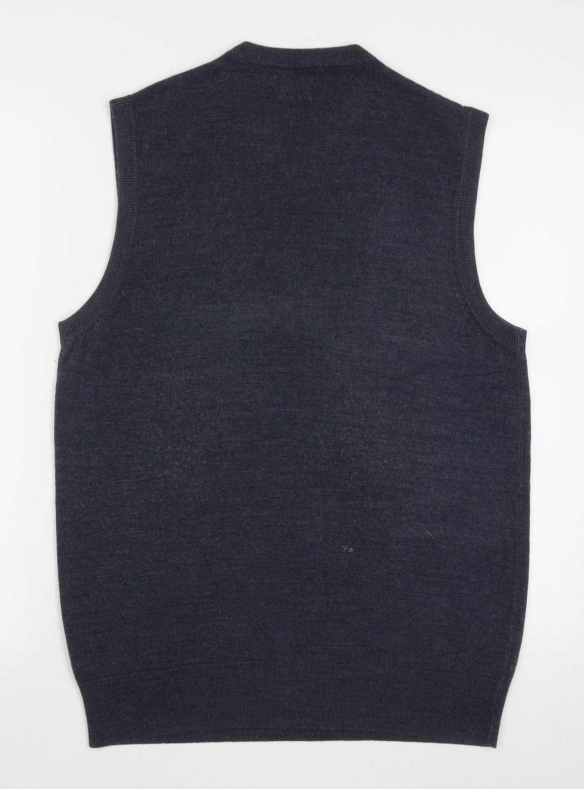 Atlantic Bay Mens Blue V-Neck  Acrylic Vest Jumper Size M   - Super Soft
