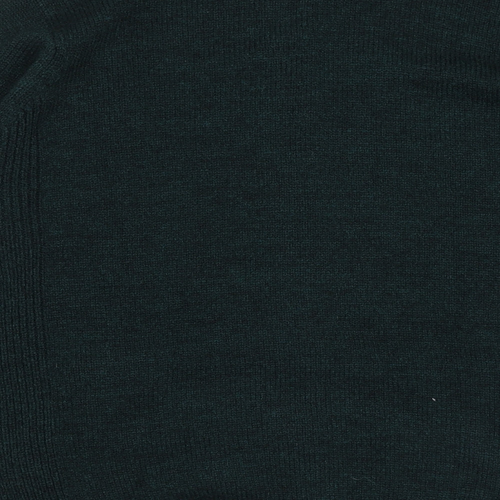 James Pringle Mens Green High Neck  Acrylic Full Zip Jumper Size M