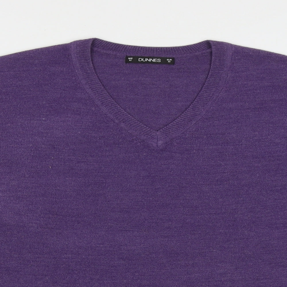 Dunnes Stores Mens Purple V-Neck  Acrylic Pullover Jumper Size M