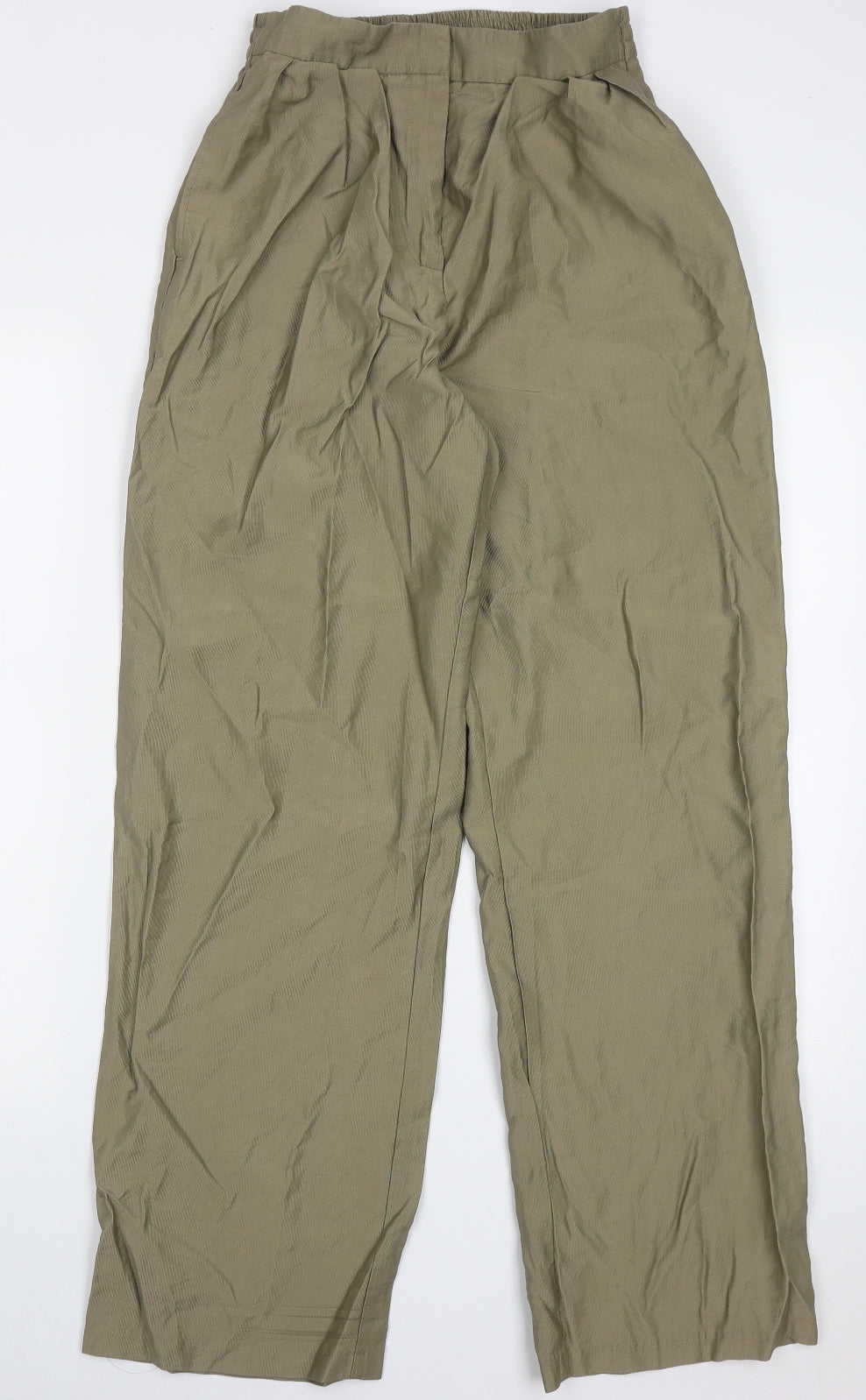 Primark Womens Green  Viscose Trousers  Size 10 L30 in Regular Hook & Eye