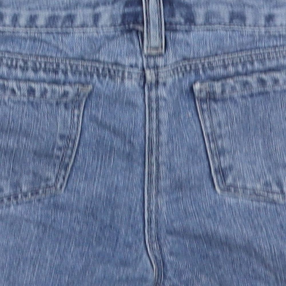 Matalan Girls Blue  Cotton Bermuda Shorts Size 5 Years  Regular Buckle - pink sequin detail