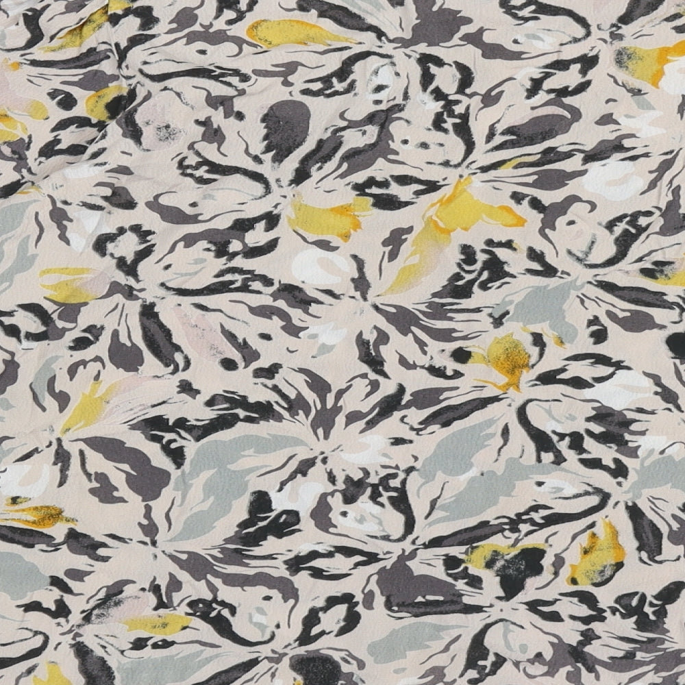 Fransa Womens Multicoloured Geometric Viscose Basic Blouse Size L Crew Neck