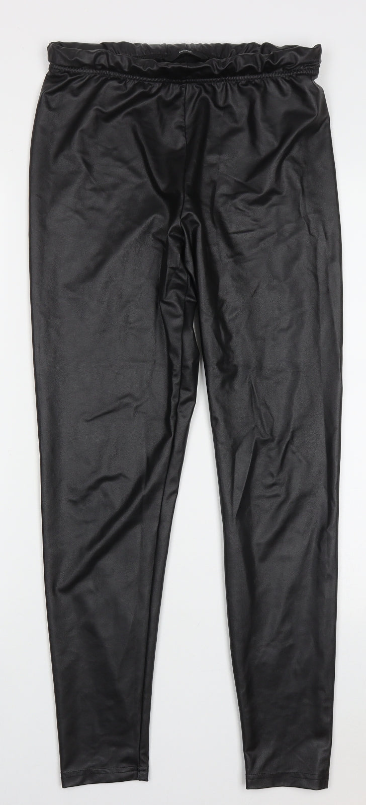 George Womens Black  Polyester Capri Leggings Size 12 L30 in   - Leather Look