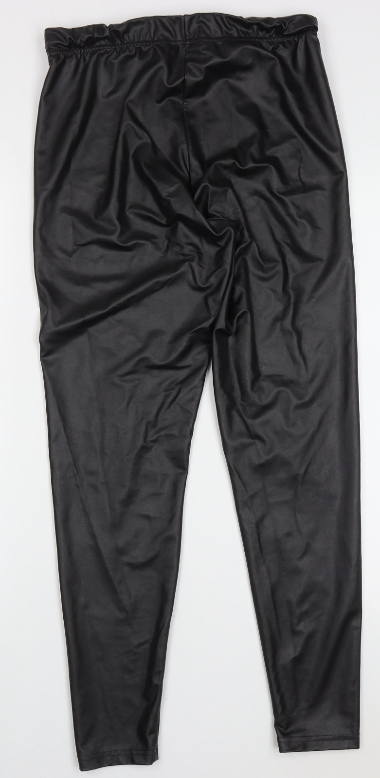 George Womens Black  Polyester Capri Leggings Size 12 L30 in   - Leather Look