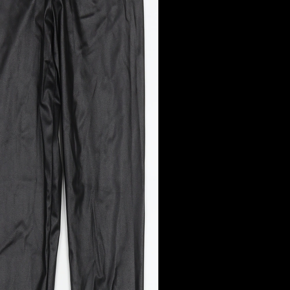 George Womens Black  Polyester Capri Leggings Size 12 L30 in   - Leather Look