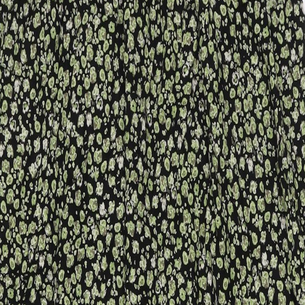 New Look Womens Green Floral Viscose Maxi  Size 18  V-Neck Pullover