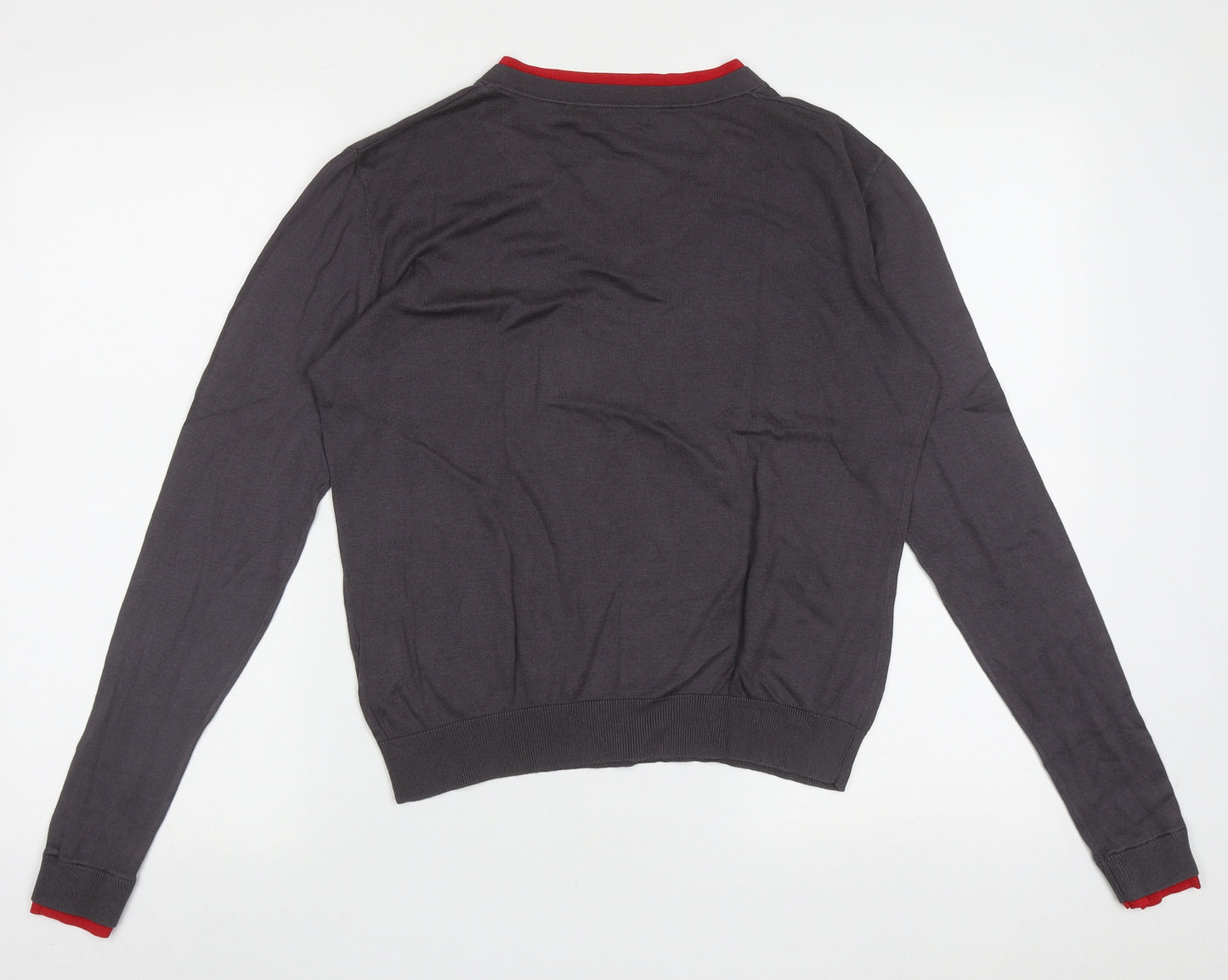 tequila solo Womens Green V-Neck  Modal Pullover Jumper Size S