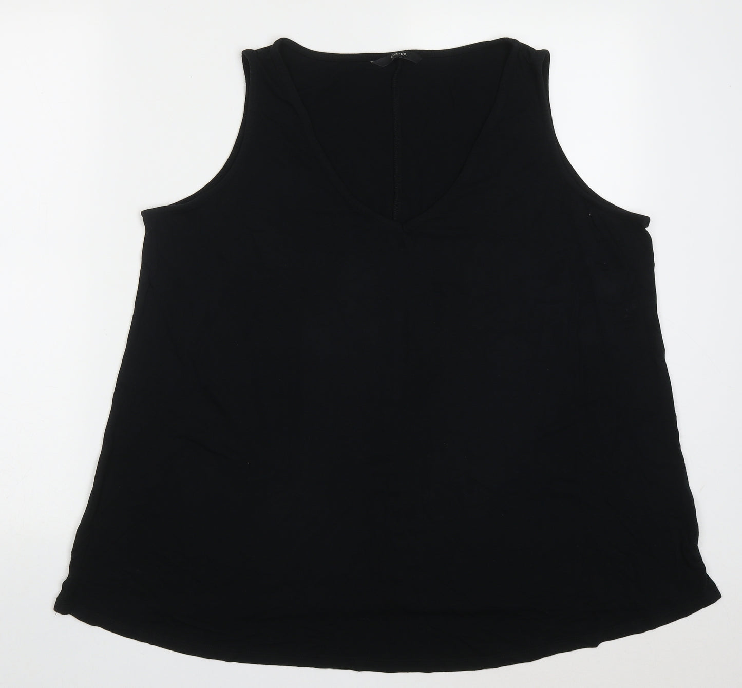 George Womens Black  Viscose Basic Tank Size 20 V-Neck