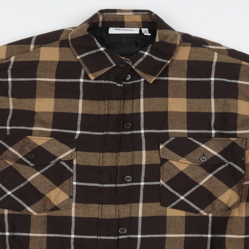 Weekday Mens Brown Check  Jacket  Size XS  Button