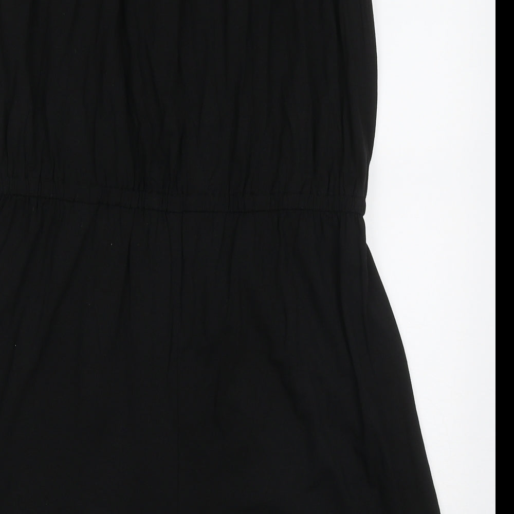 Peacocks Womens Black  Viscose Playsuit One-Piece Size 16  Pullover