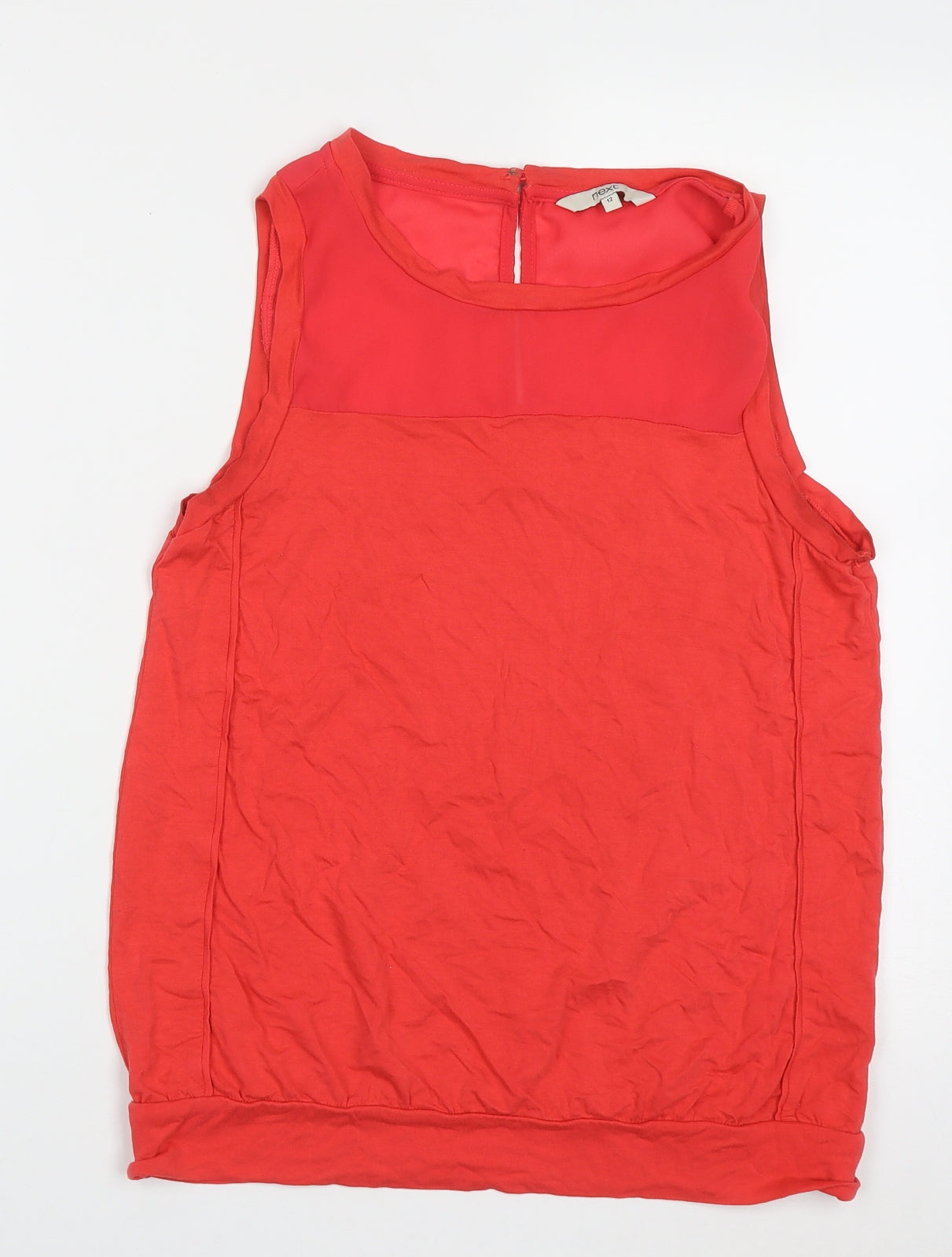 NEXT Womens Pink  Viscose Basic Tank Size 12 Crew Neck